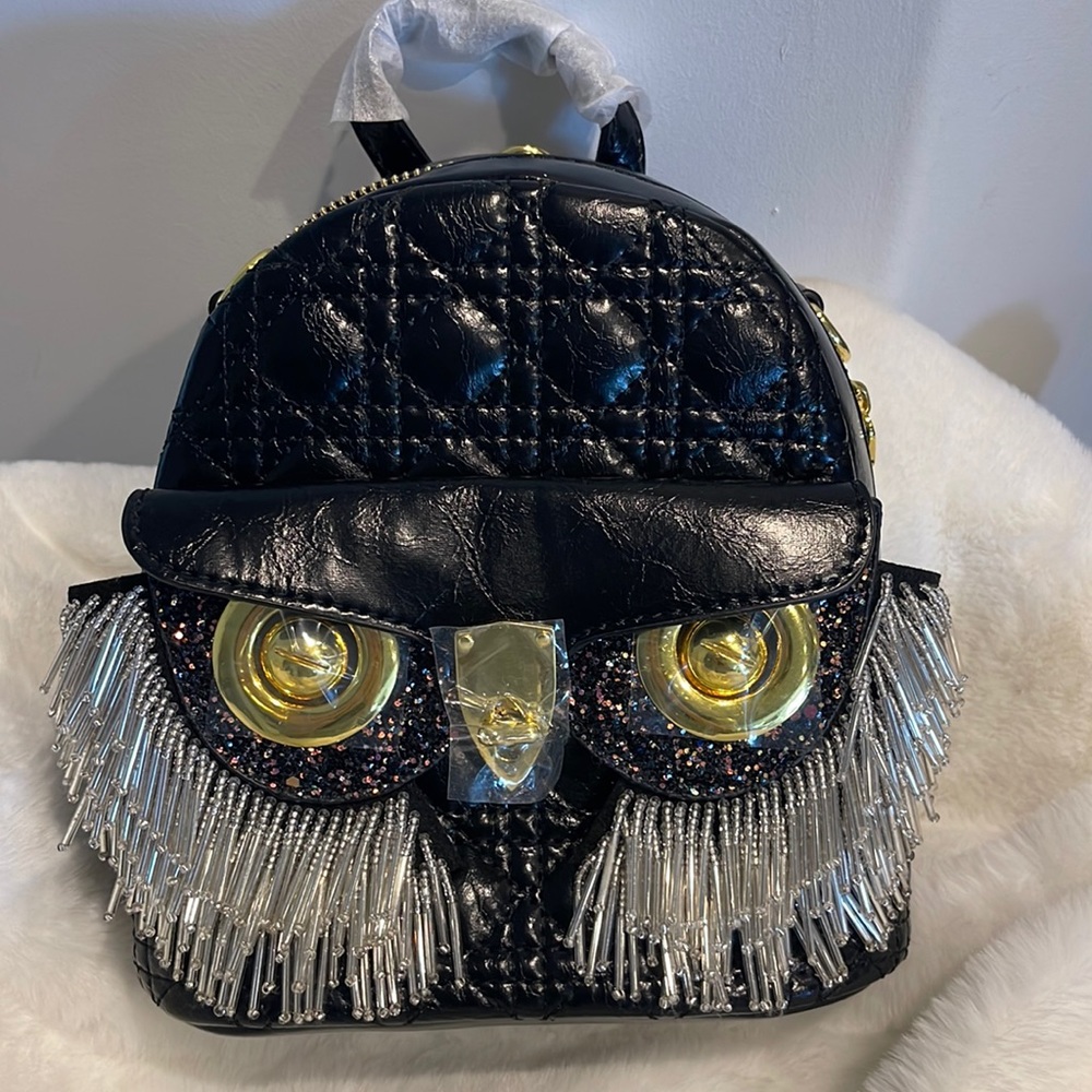 Mini Owl leather Backpack
